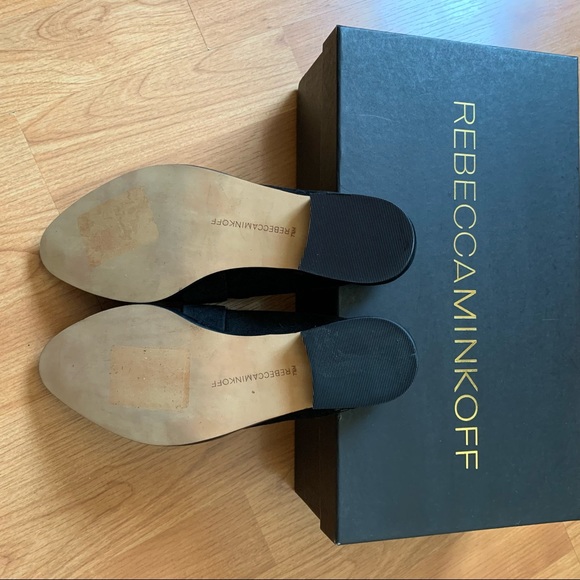 New Rebecca Minkoff Mika Black Suede Mule Flats - Picture 9 of 11